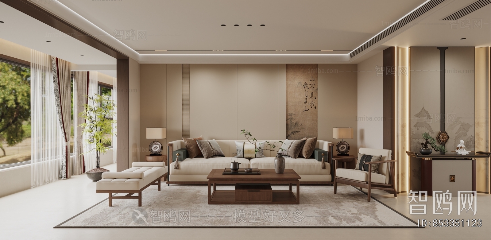 New Chinese Style A Living Room