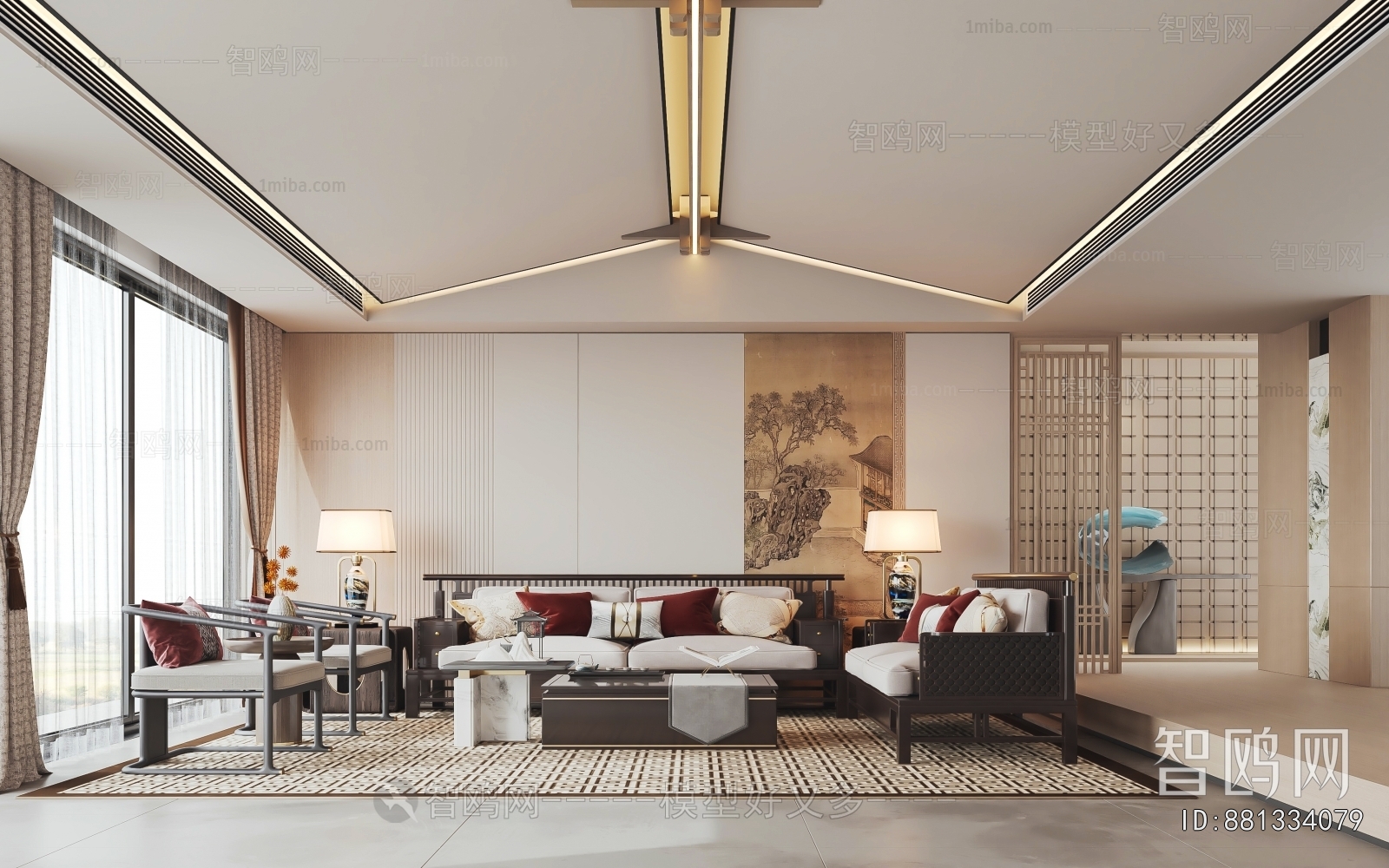 New Chinese Style A Living Room