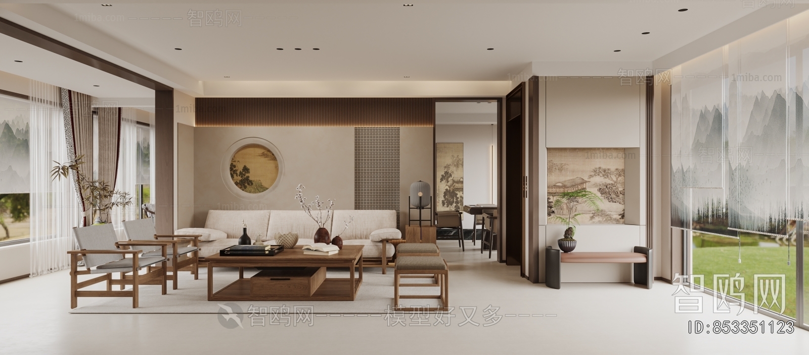 New Chinese Style A Living Room