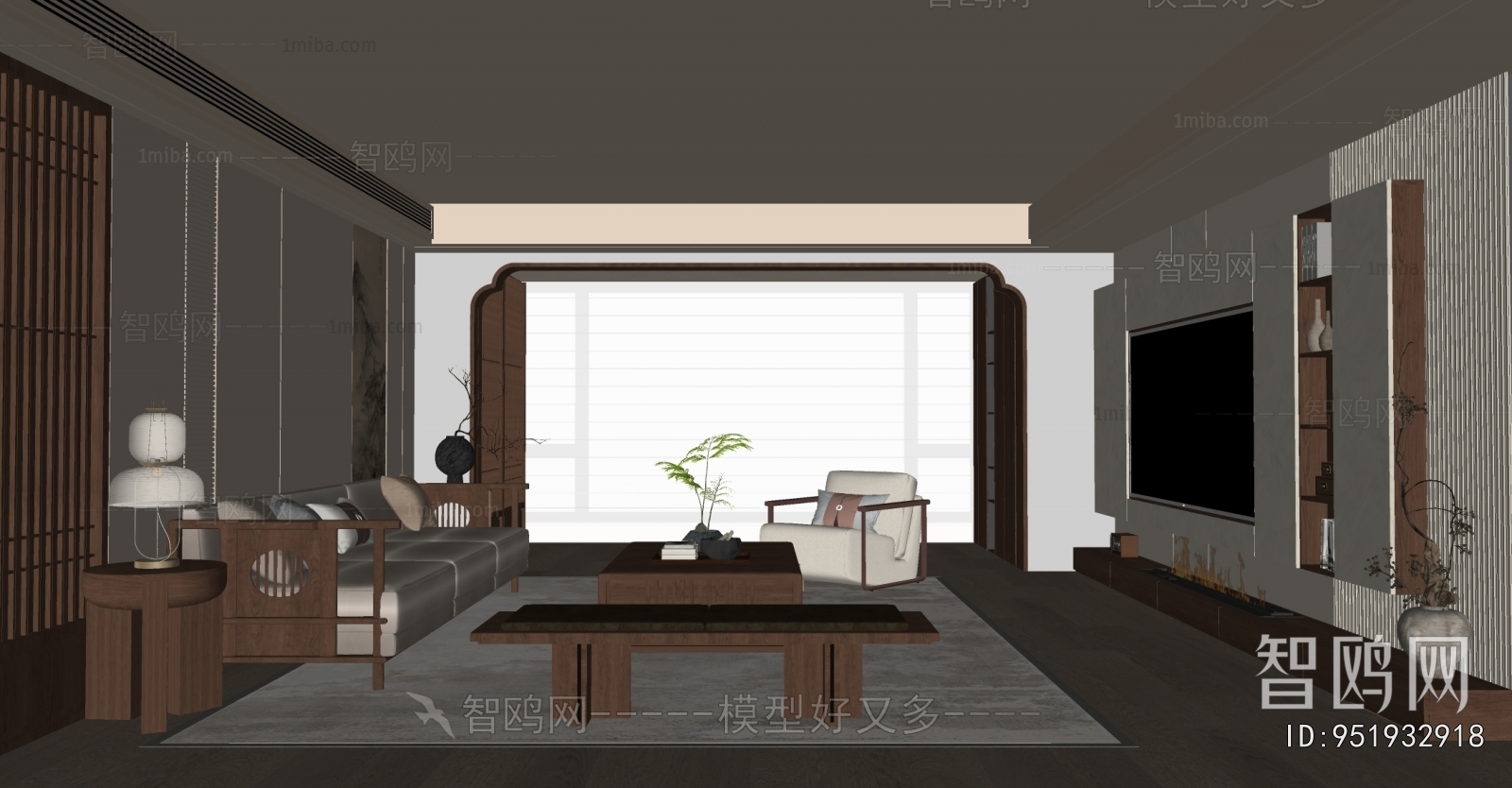 New Chinese Style A Living Room