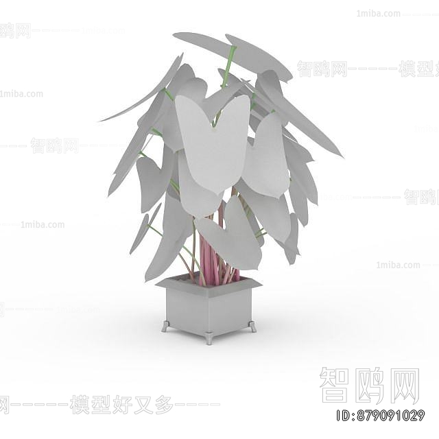 Modern Potted Green Plant