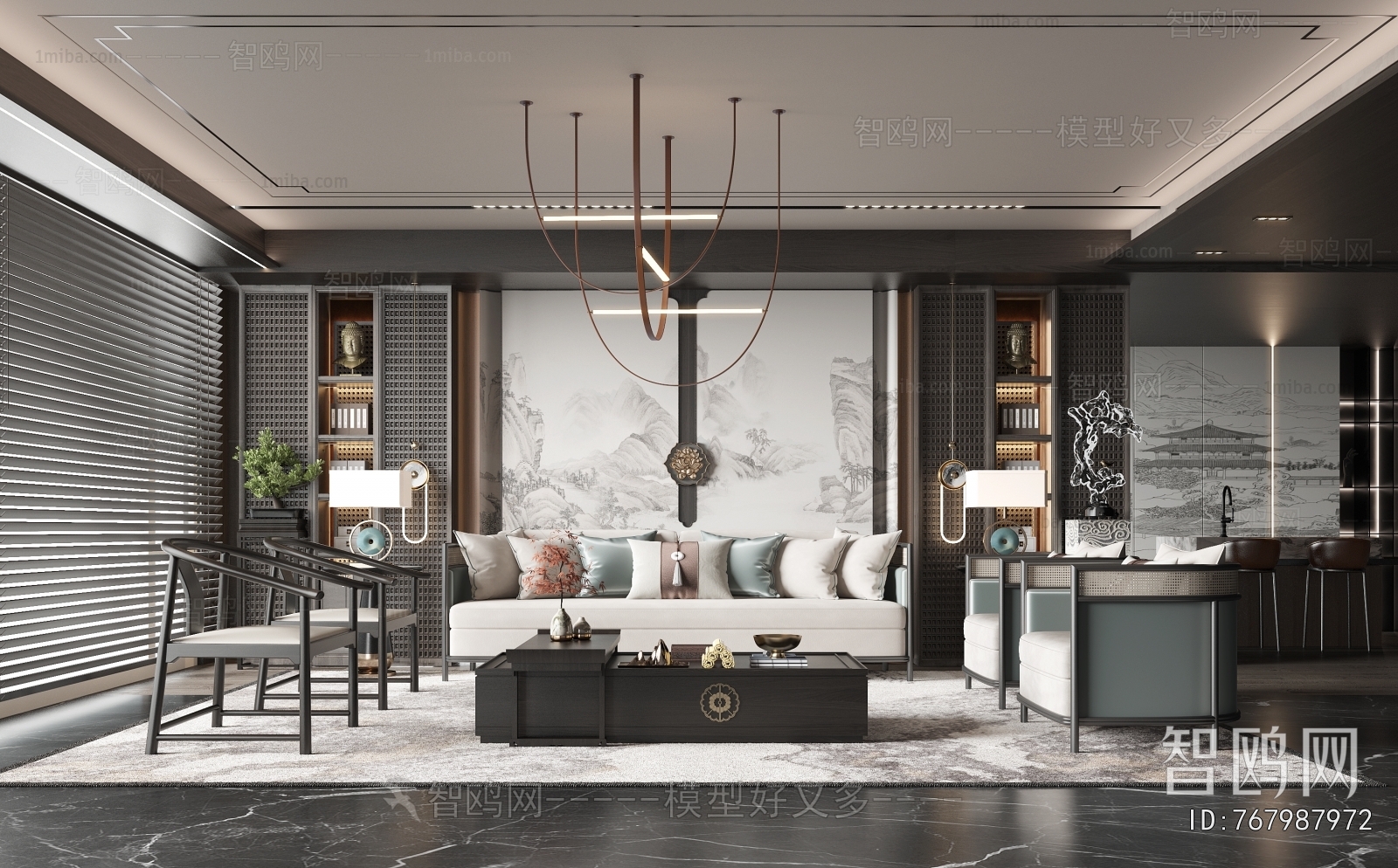 New Chinese Style A Living Room