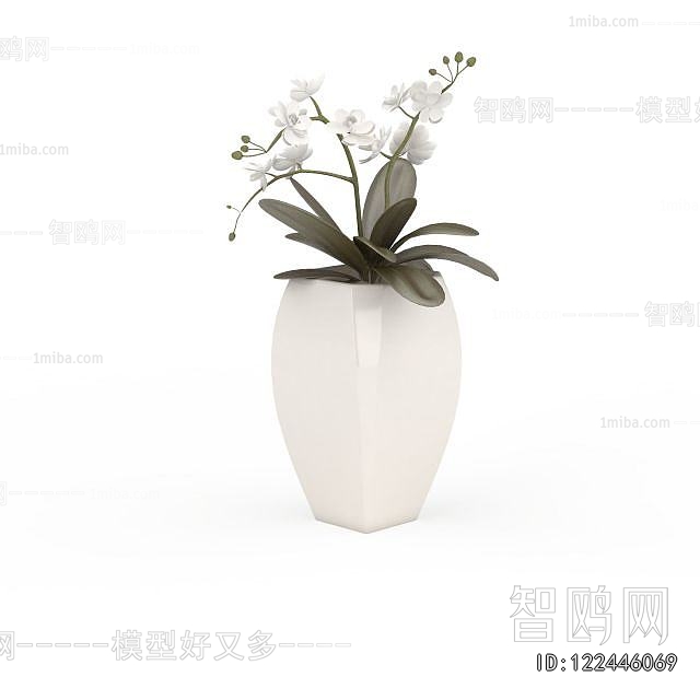 Modern Potted Green Plant