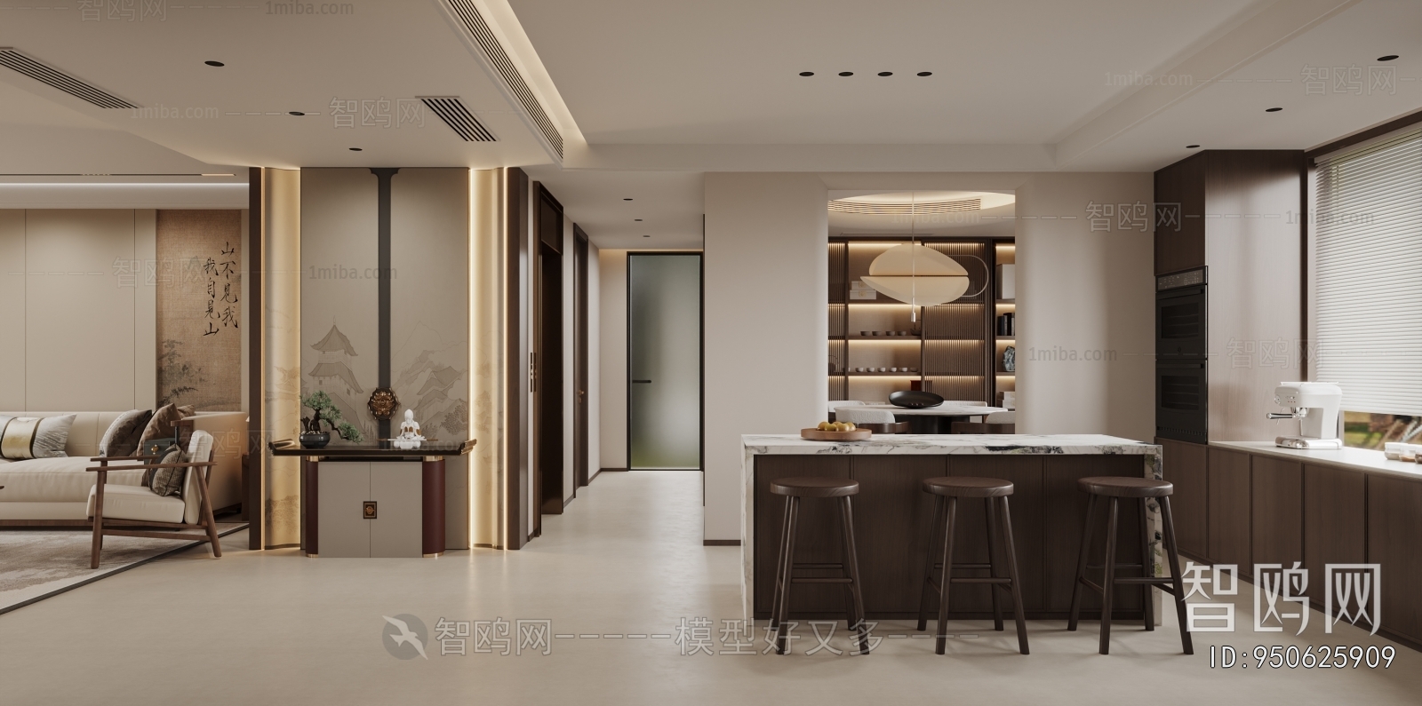 New Chinese Style A Living Room