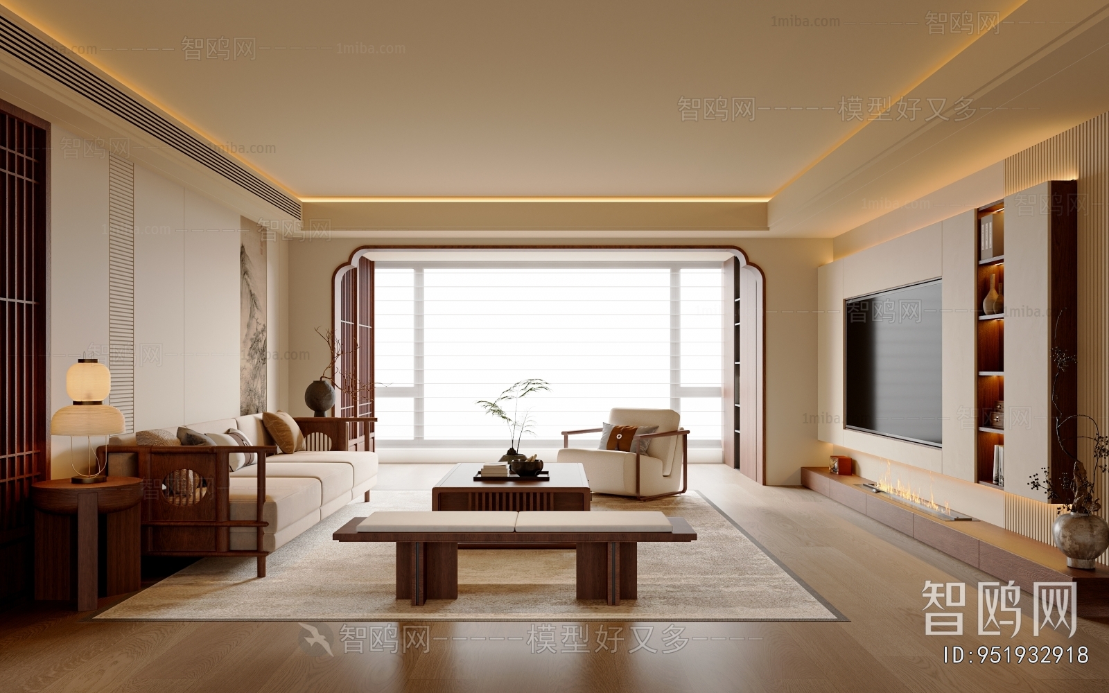 New Chinese Style A Living Room