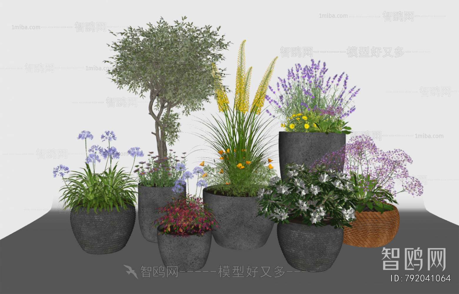Modern Ground Green Plant Potted Plants