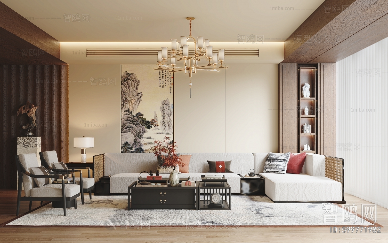 New Chinese Style A Living Room