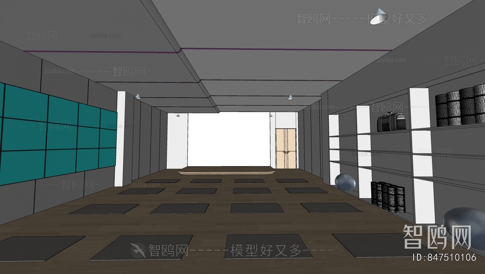 Industrial Style Yoga Room