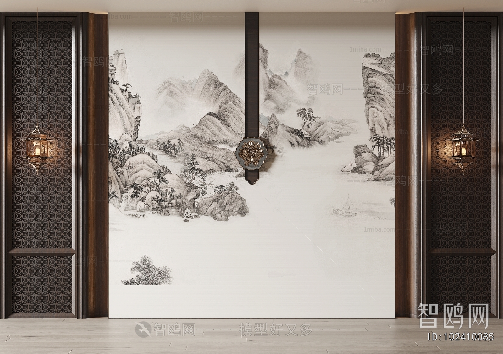 New Chinese Style TV Wall