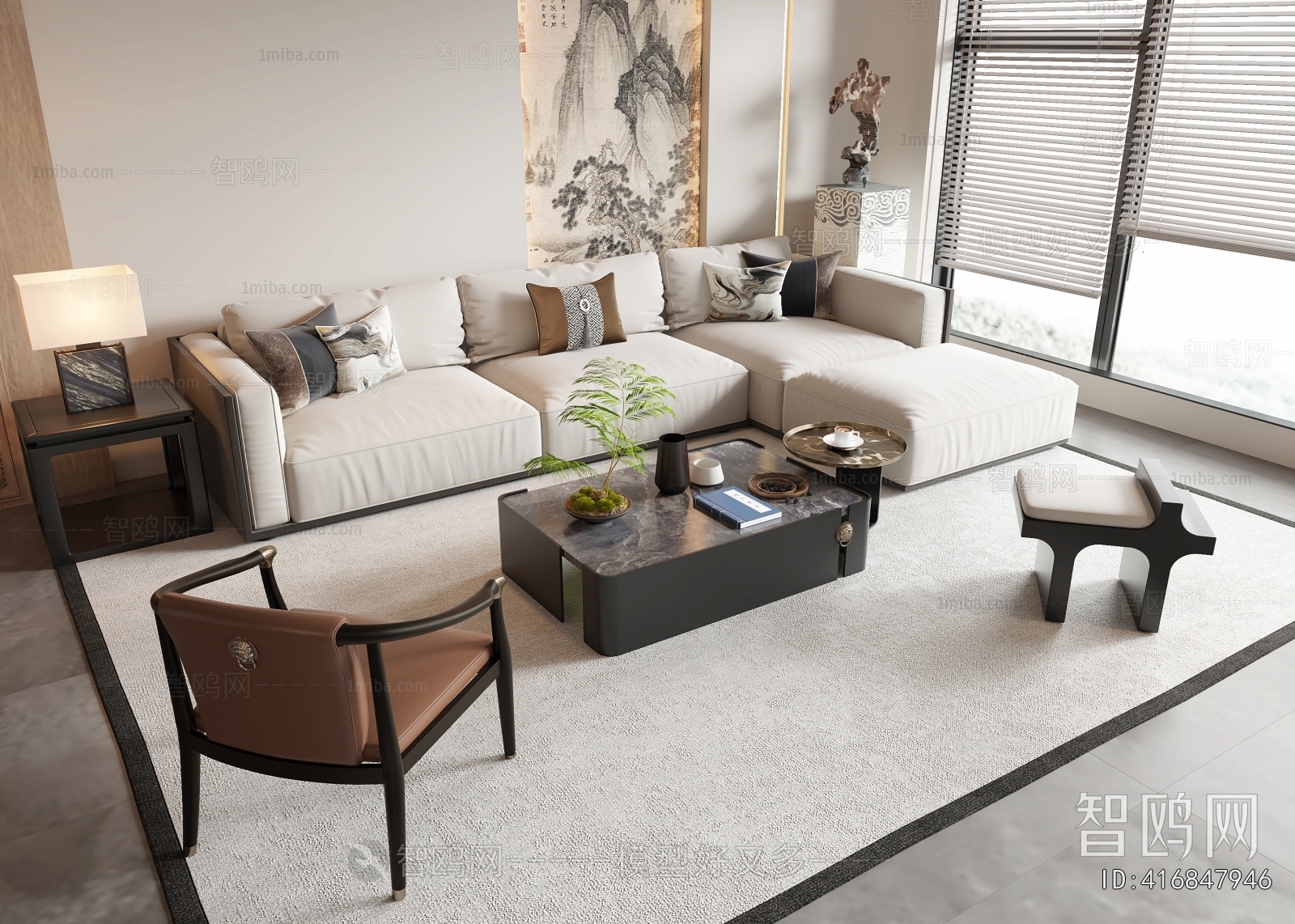 New Chinese Style Sofa Combination