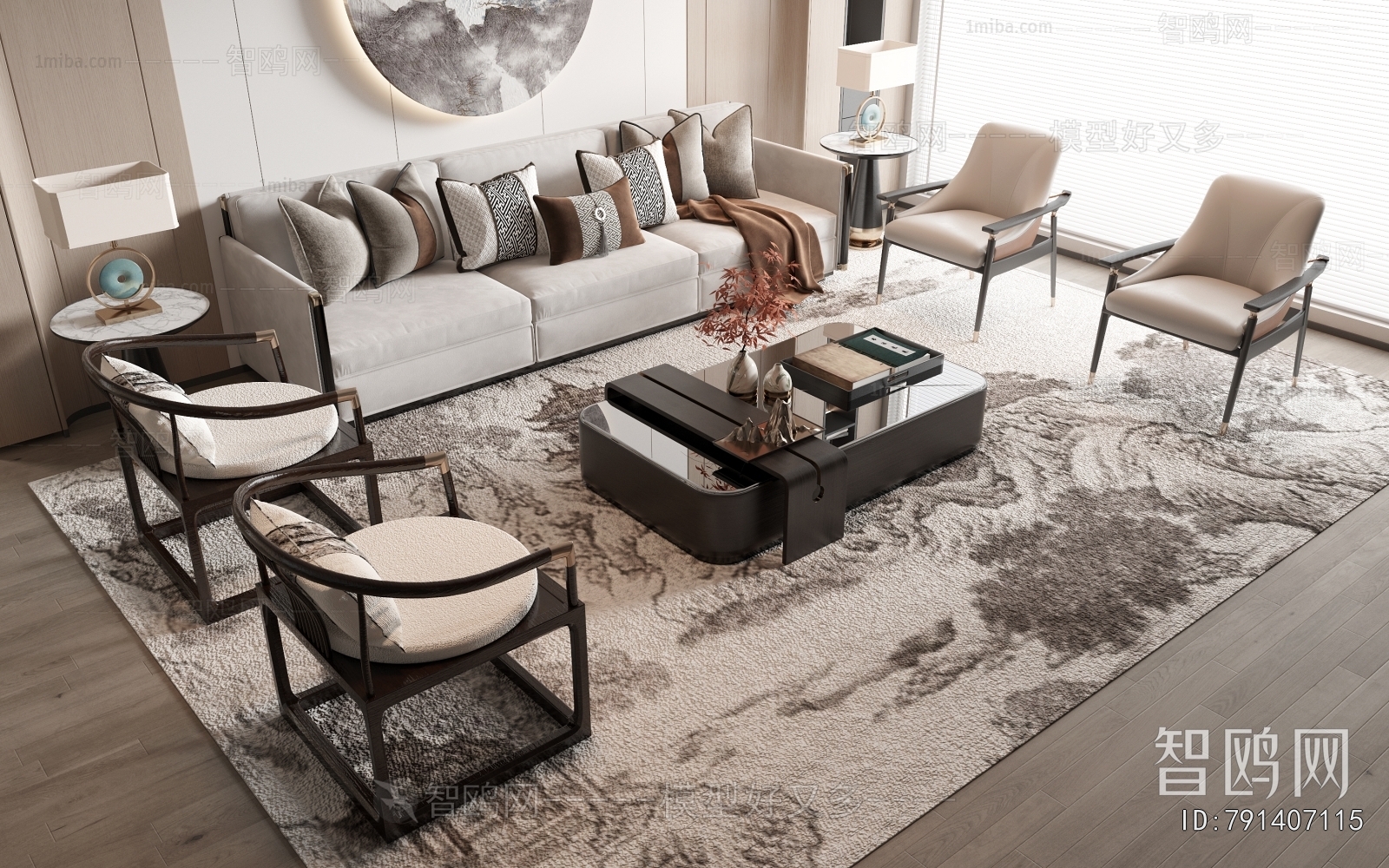 New Chinese Style Sofa Combination