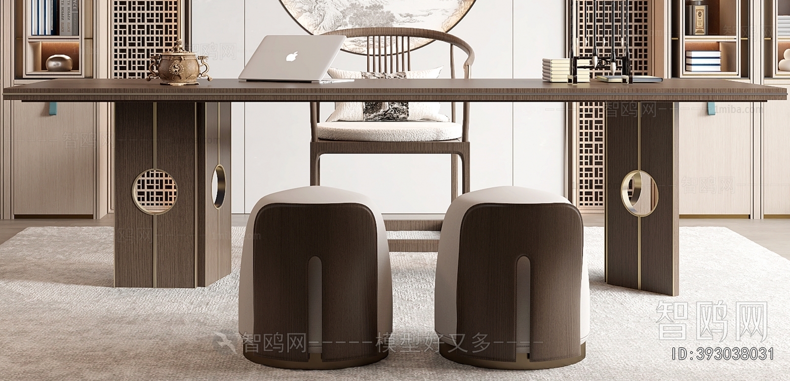 New Chinese Style Computer Desk And Chair