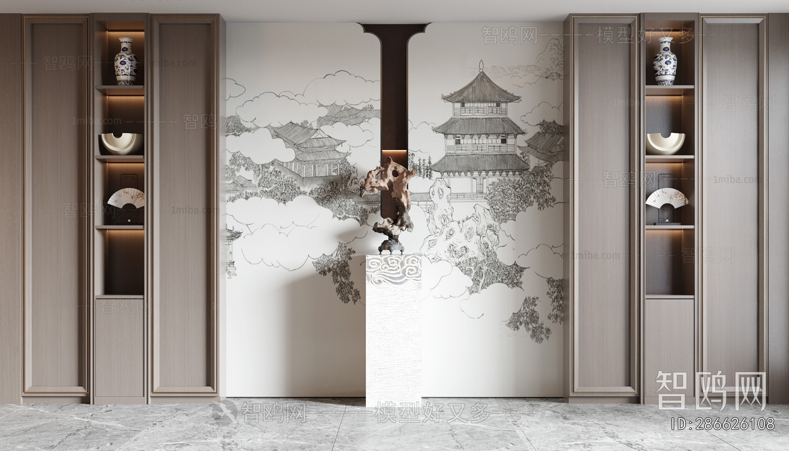 New Chinese Style TV Wall