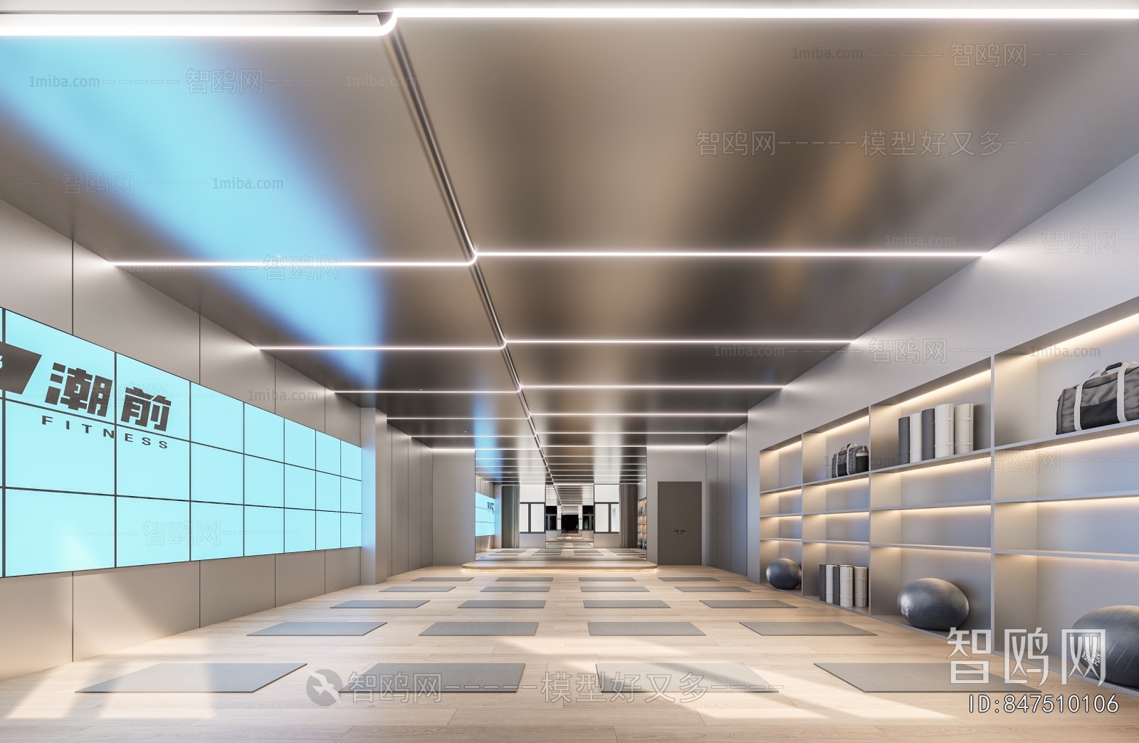 Industrial Style Yoga Room