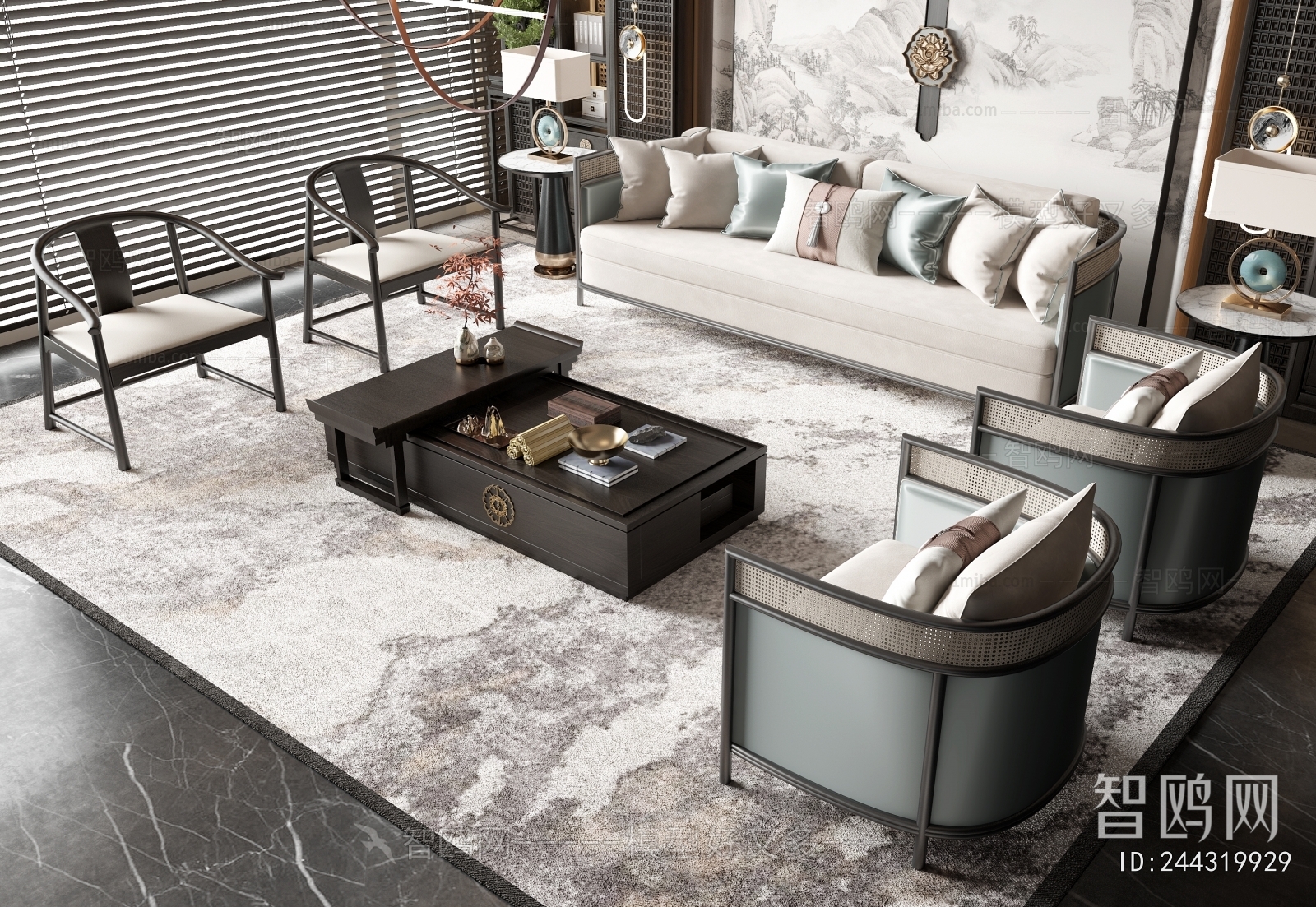 New Chinese Style Sofa Combination