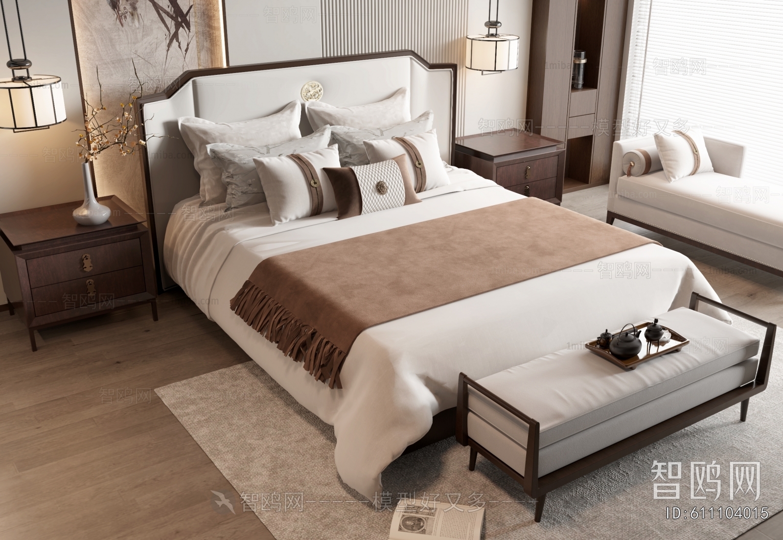 New Chinese Style Double Bed