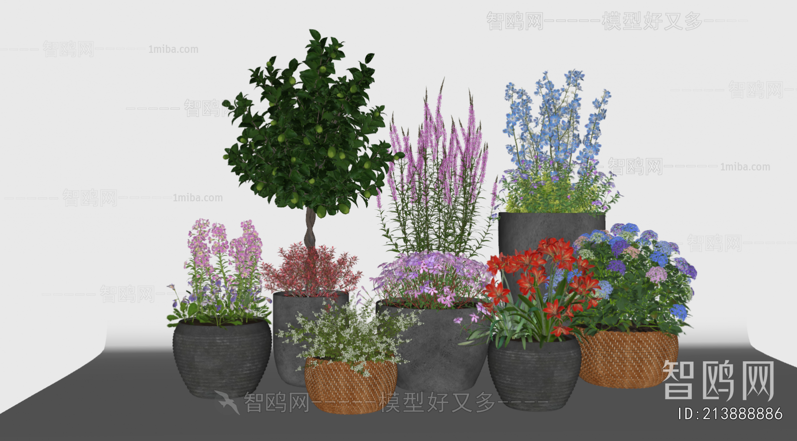 Modern Ground Green Plant Potted Plants