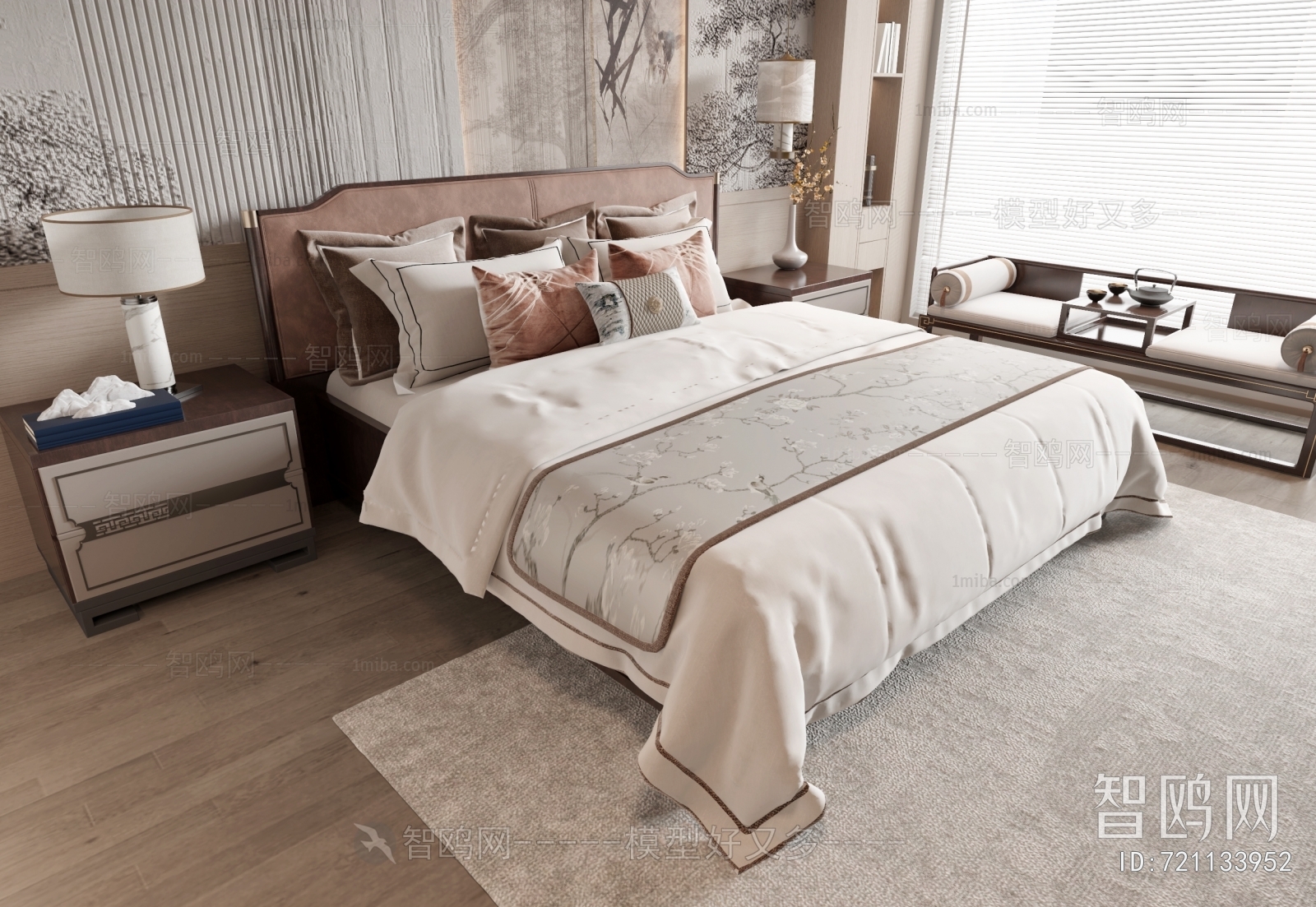 New Chinese Style Double Bed