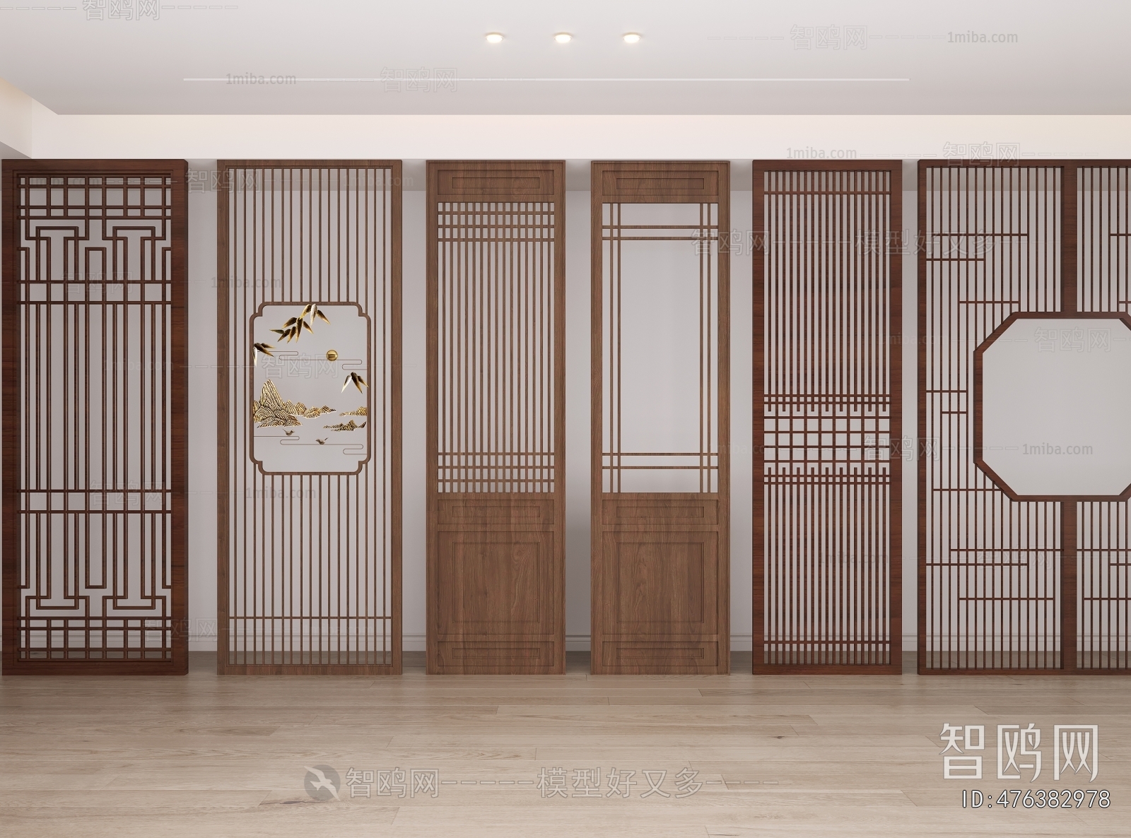 New Chinese Style Wooden Screen Partition