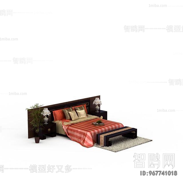 New Chinese Style Double Bed