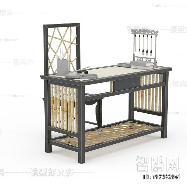 New Chinese Style Computer Desk And Chair
