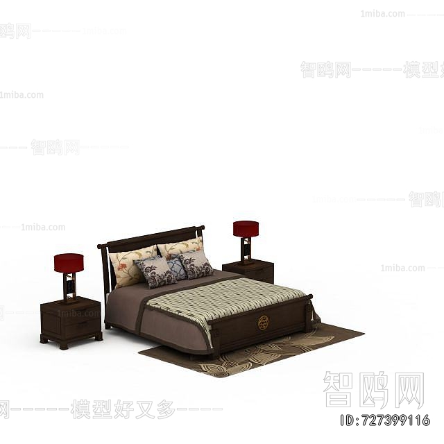 New Chinese Style Double Bed