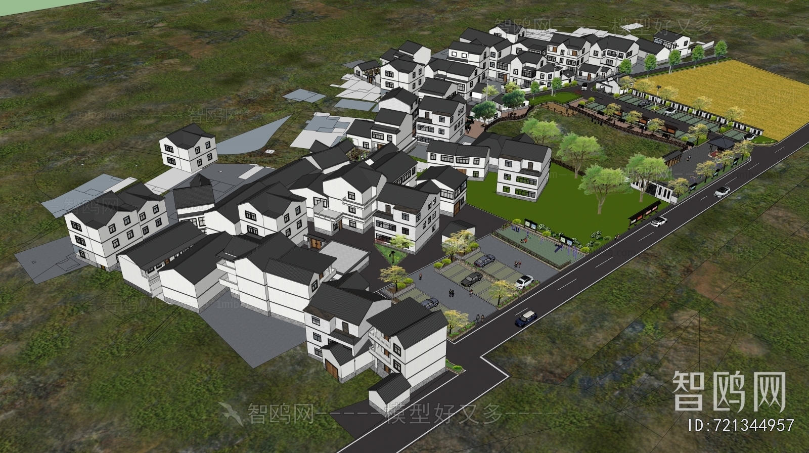 Modern Architectural Bird's-eye View Planning