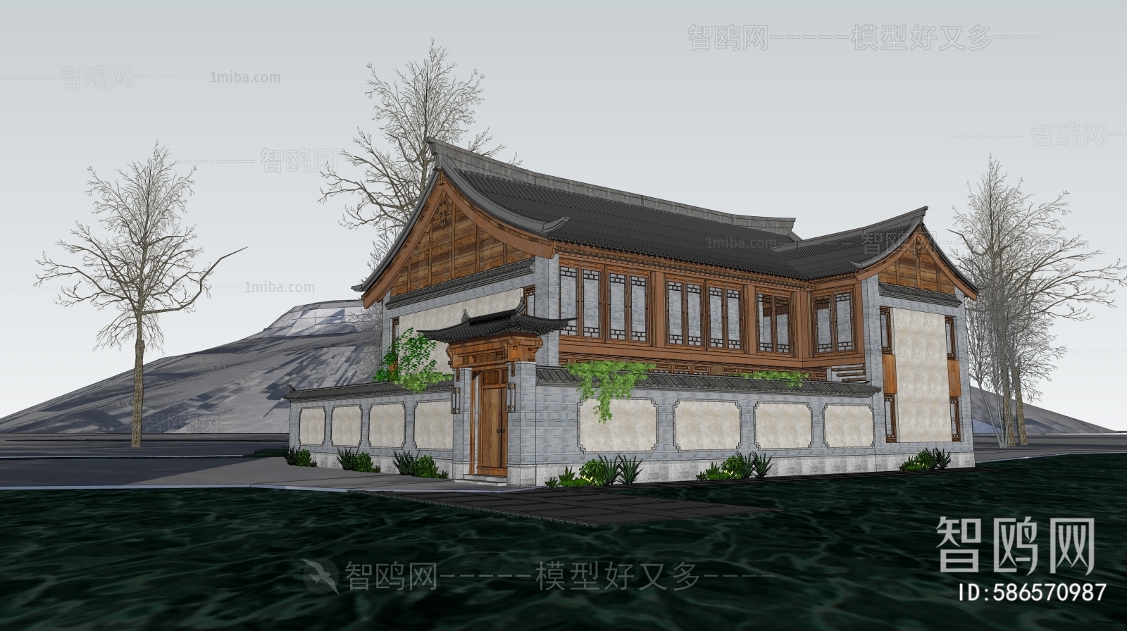 New Chinese Style Appearance Of Commercial Building