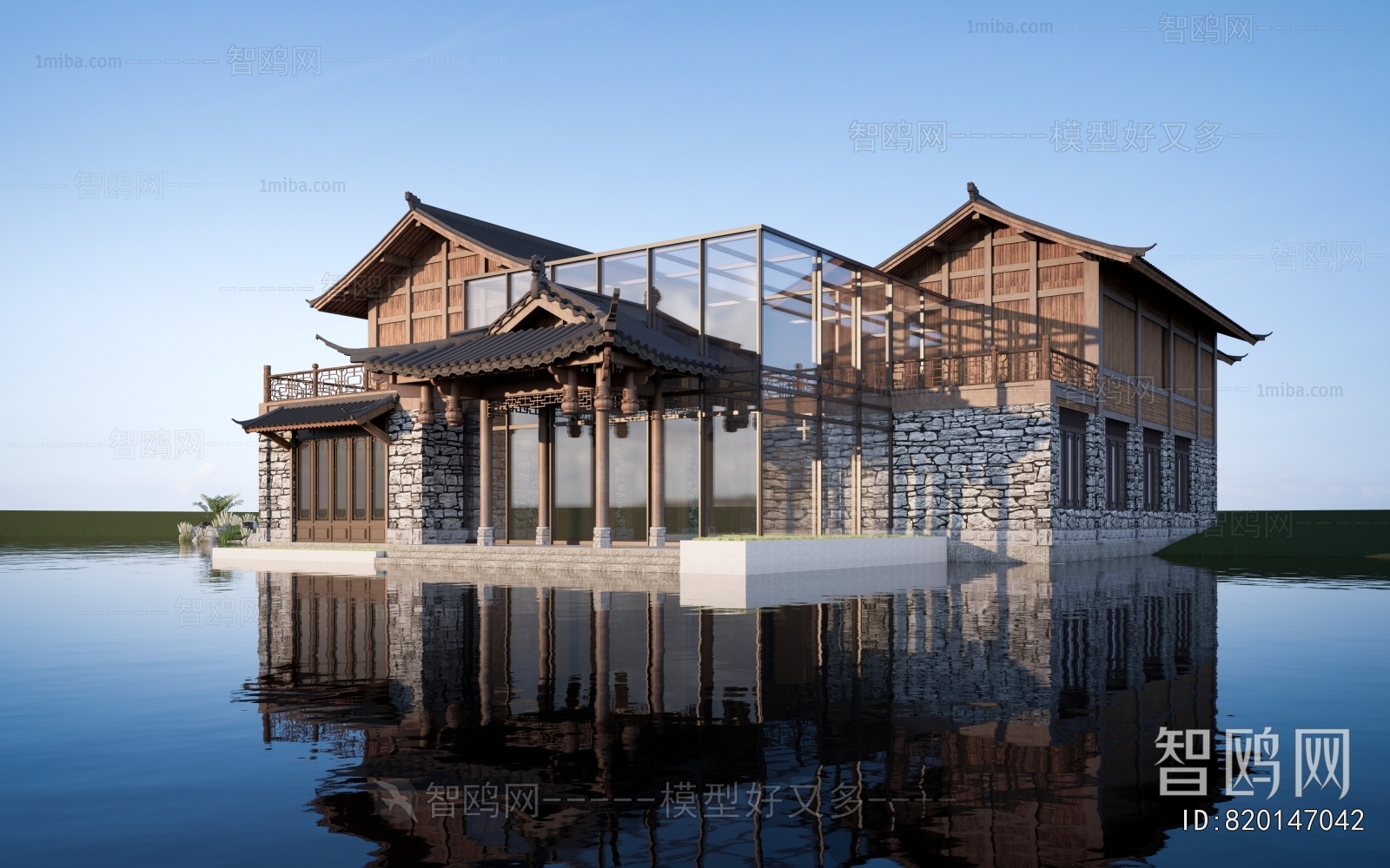 New Chinese Style Appearance Of Commercial Building