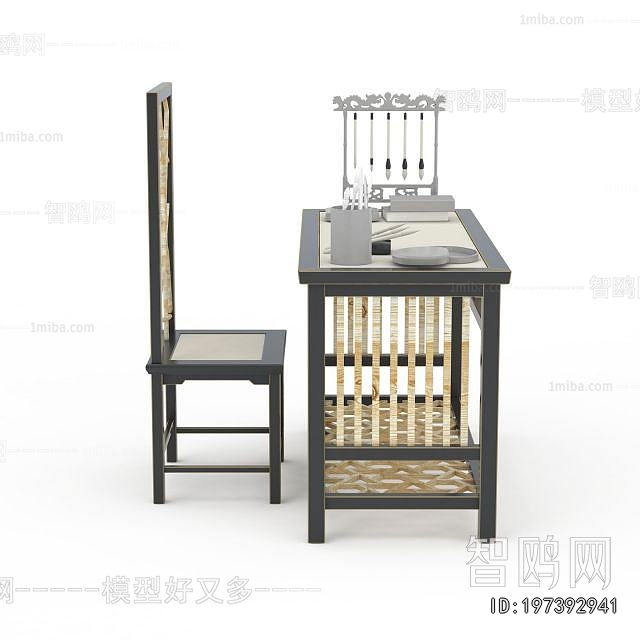 New Chinese Style Computer Desk And Chair