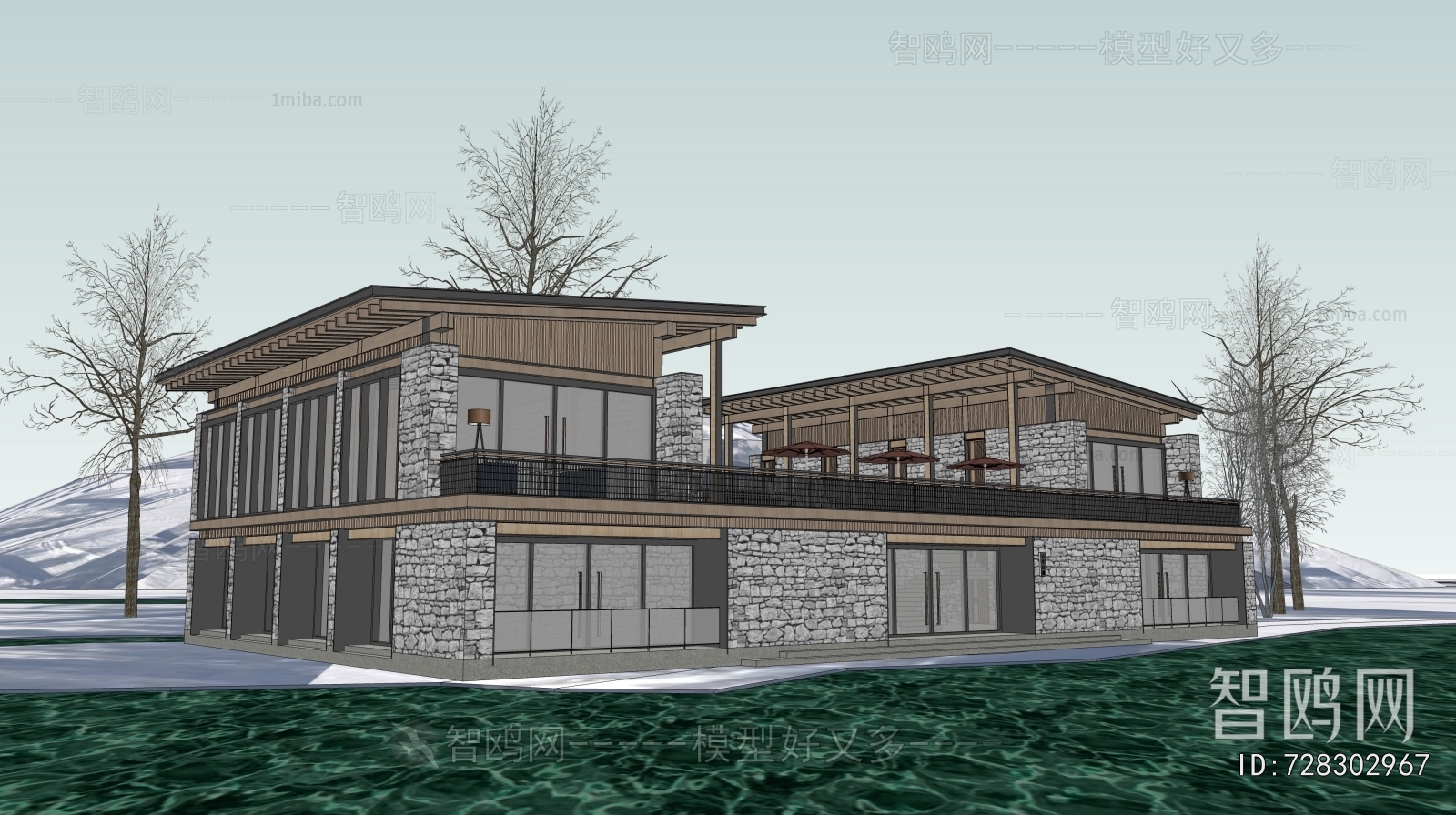 New Chinese Style Appearance Of Commercial Building