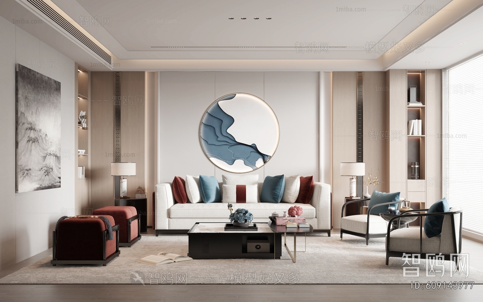 New Chinese Style A Living Room