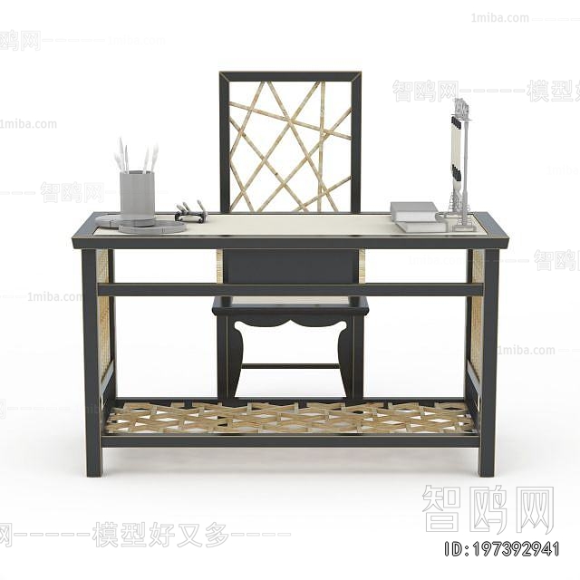 New Chinese Style Computer Desk And Chair