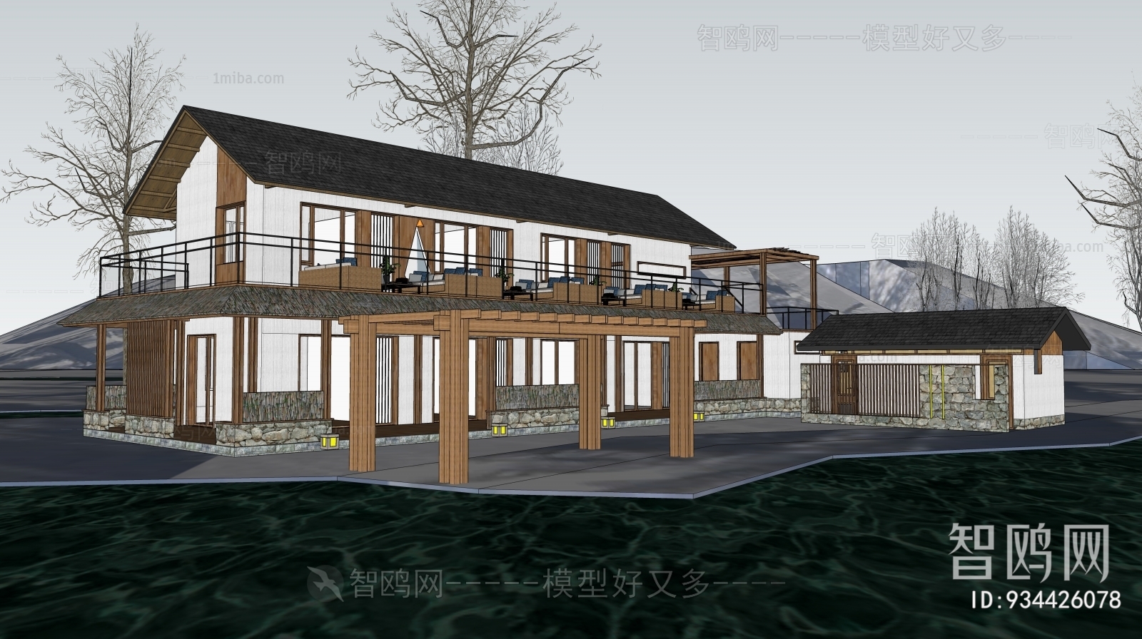 New Chinese Style Appearance Of Commercial Building