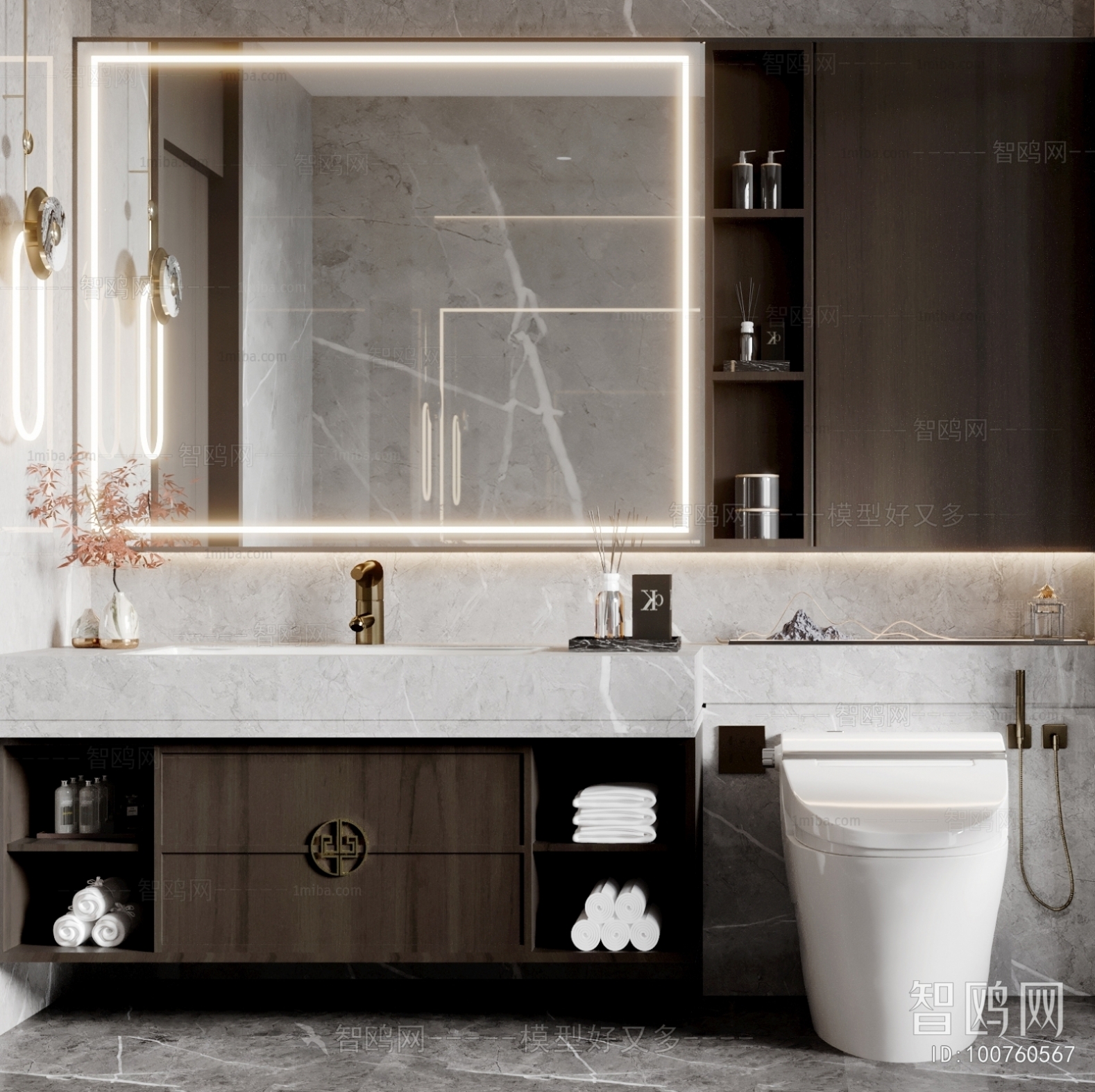 New Chinese Style Bathroom Cabinet