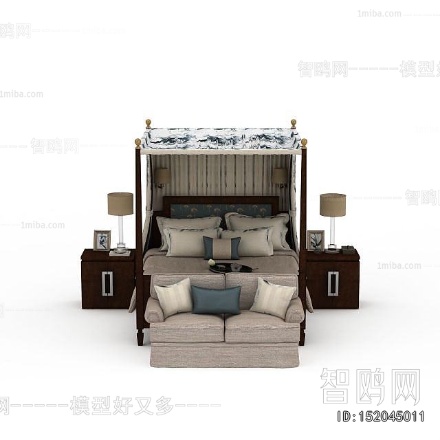 New Chinese Style Double Bed