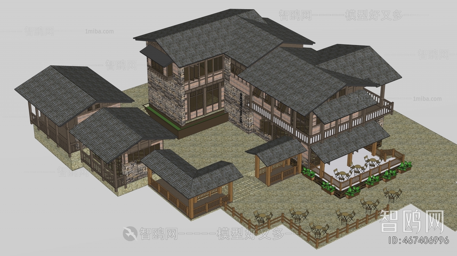 New Chinese Style Appearance Of Commercial Building