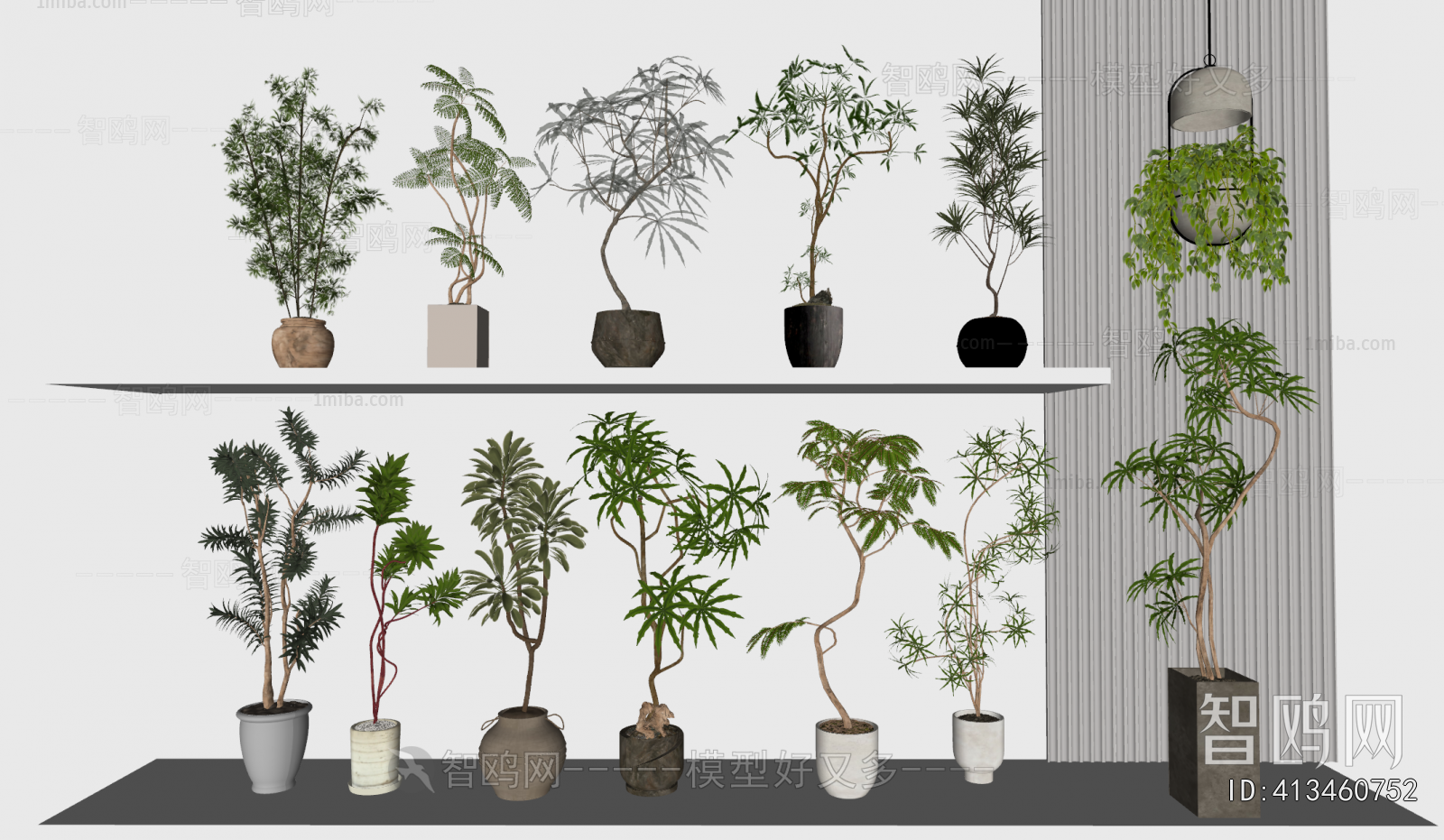 Modern Ground Green Plant Potted Plants