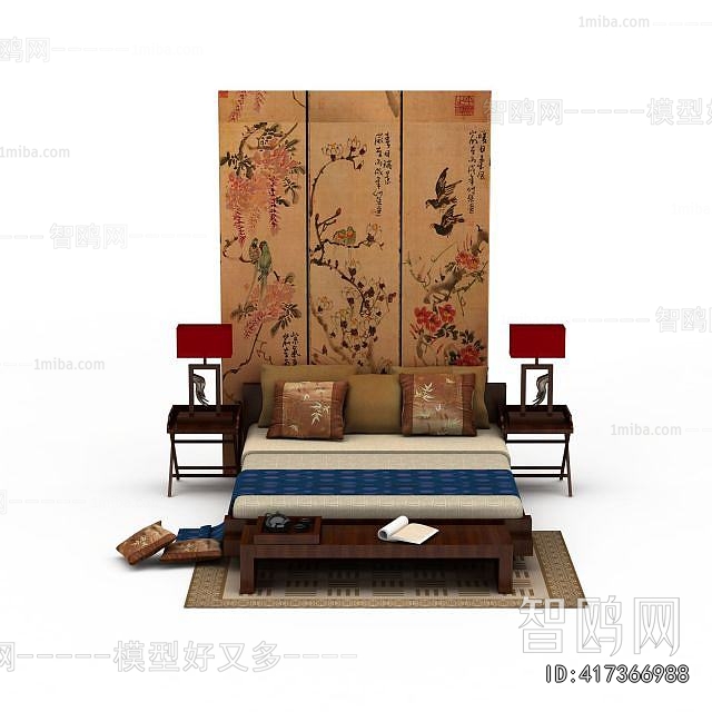 New Chinese Style Double Bed