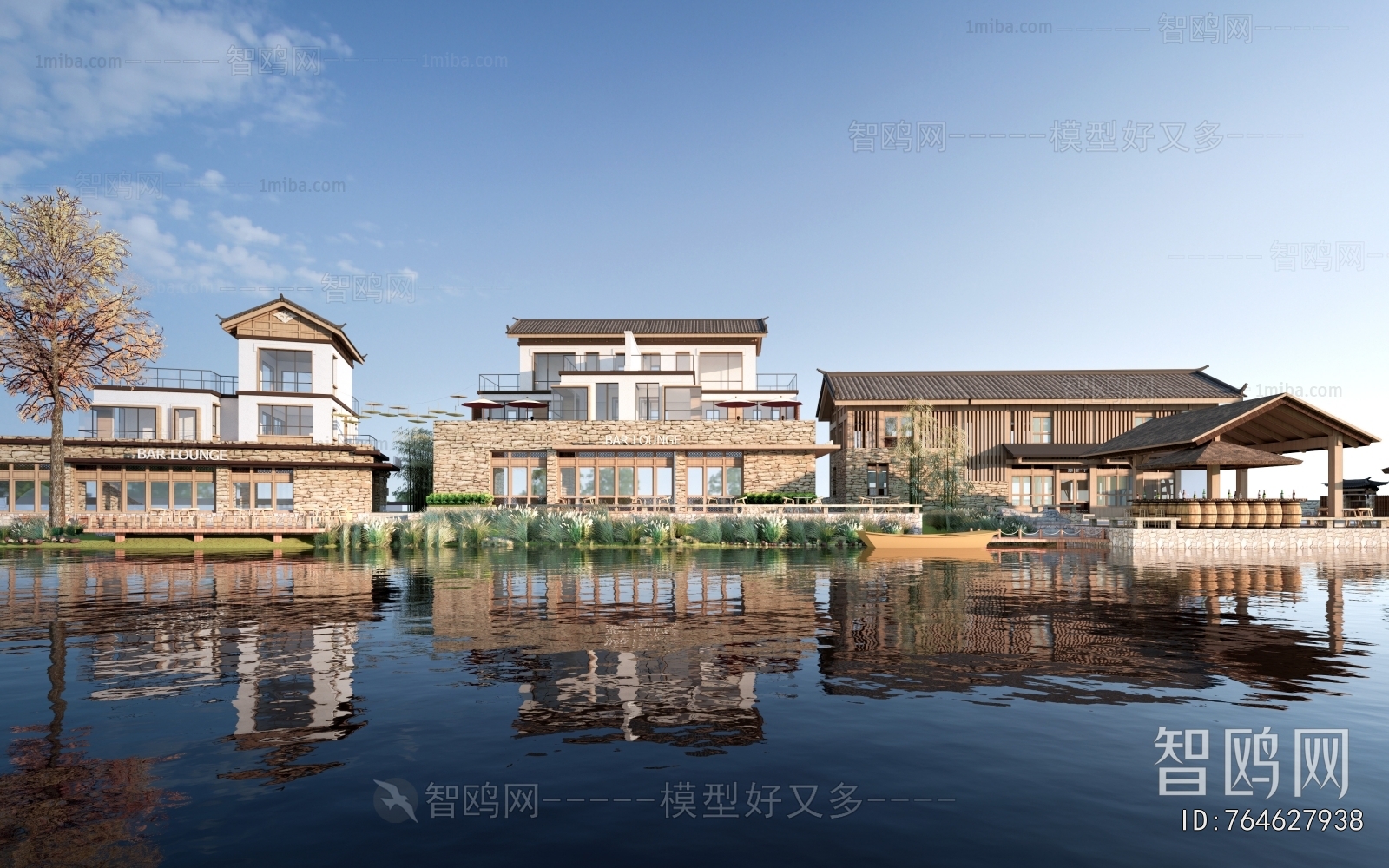 New Chinese Style Appearance Of Commercial Building