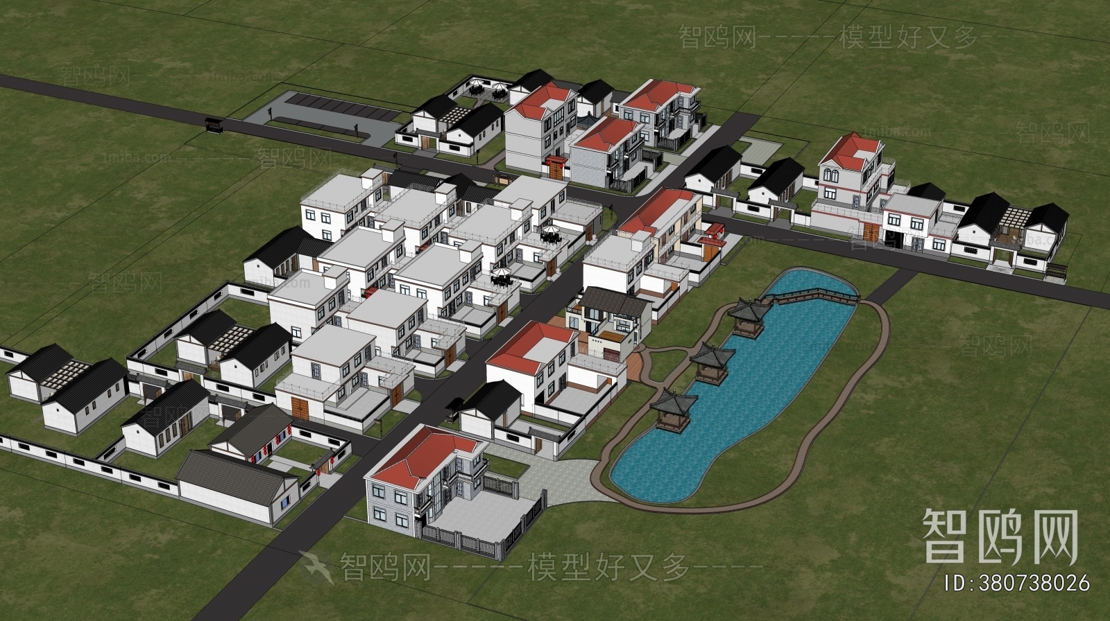 Modern Architectural Bird's-eye View Planning