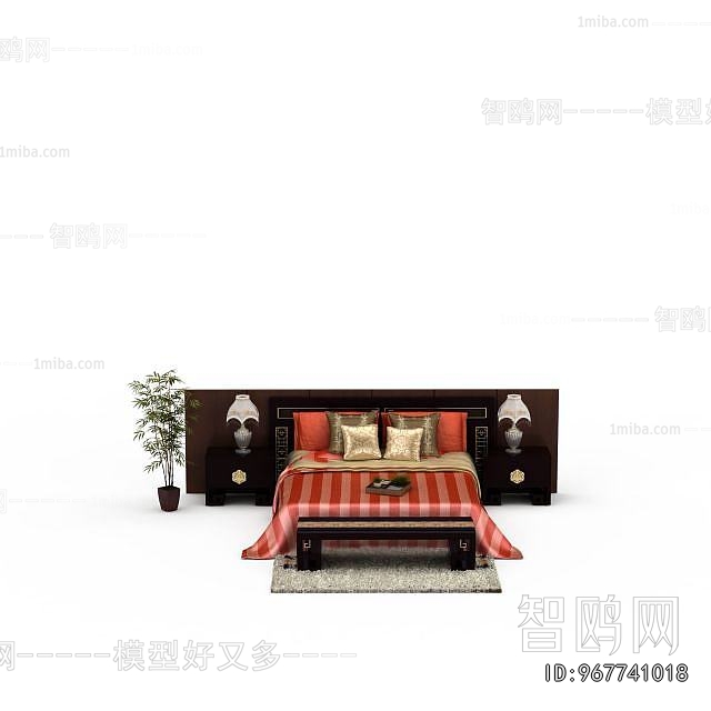 New Chinese Style Double Bed