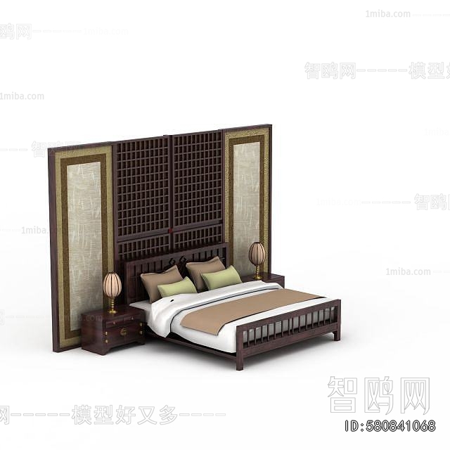 New Chinese Style Double Bed