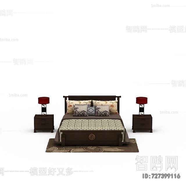New Chinese Style Double Bed
