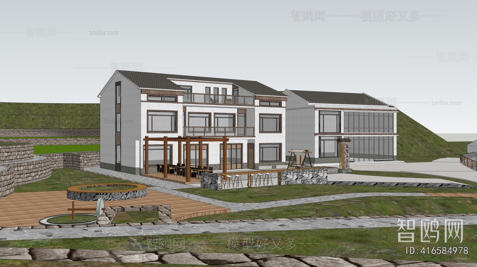 New Chinese Style Appearance Of Commercial Building