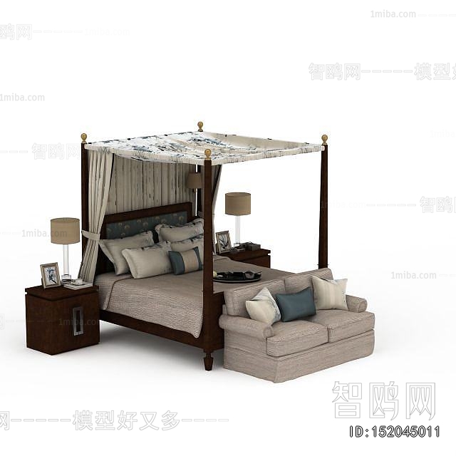 New Chinese Style Double Bed