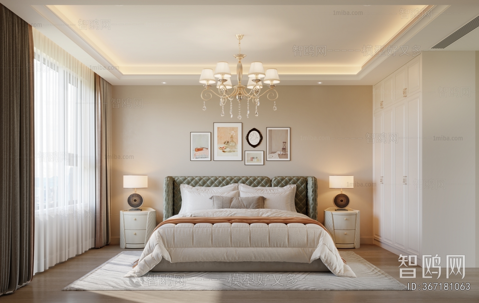 Simple European Style Bedroom