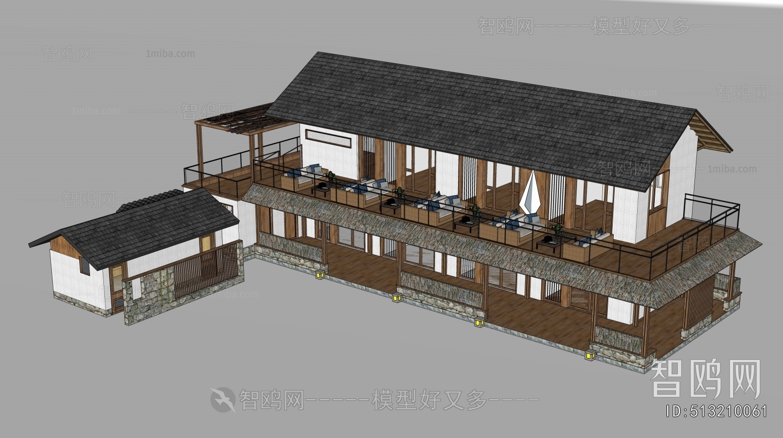 New Chinese Style Appearance Of Commercial Building