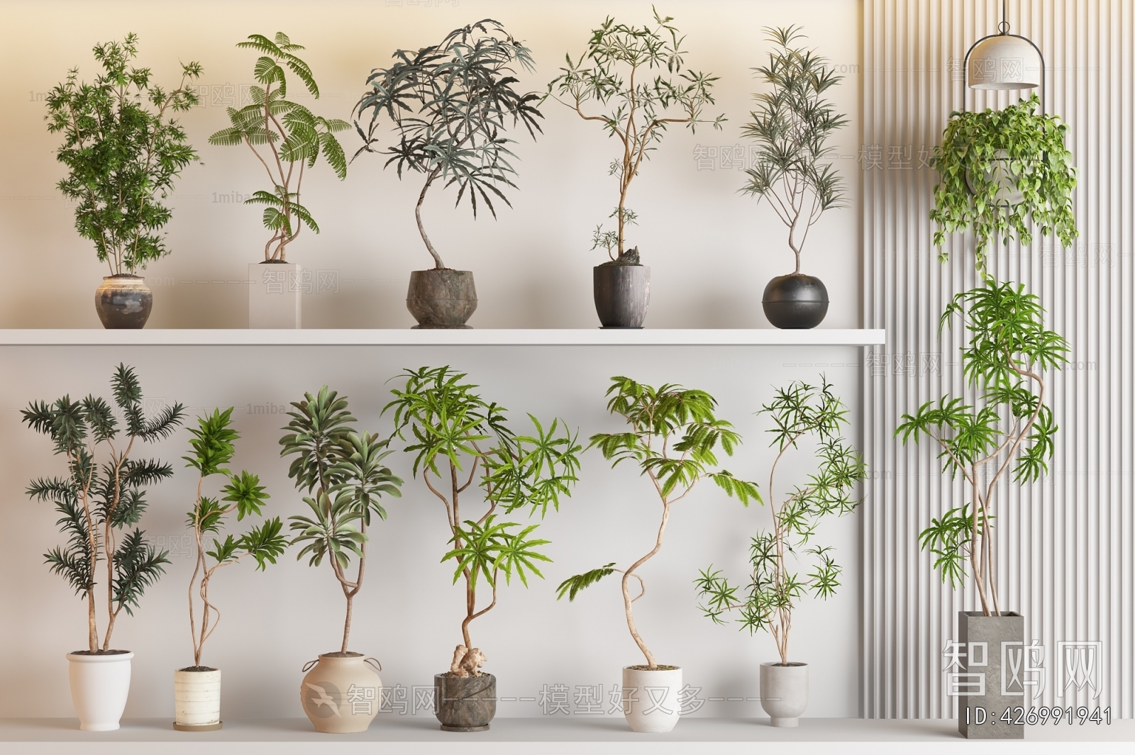 Modern Ground Green Plant Potted Plants