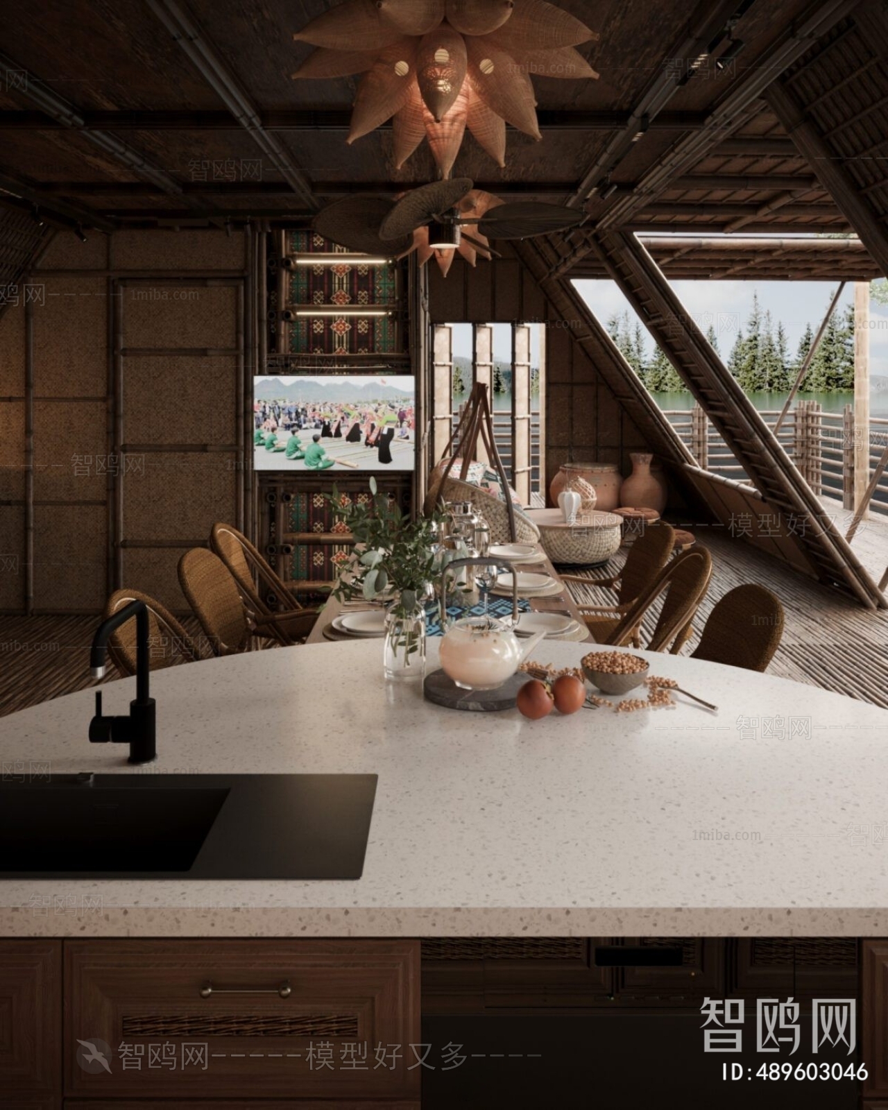 Southeast Asian Style Dining Room